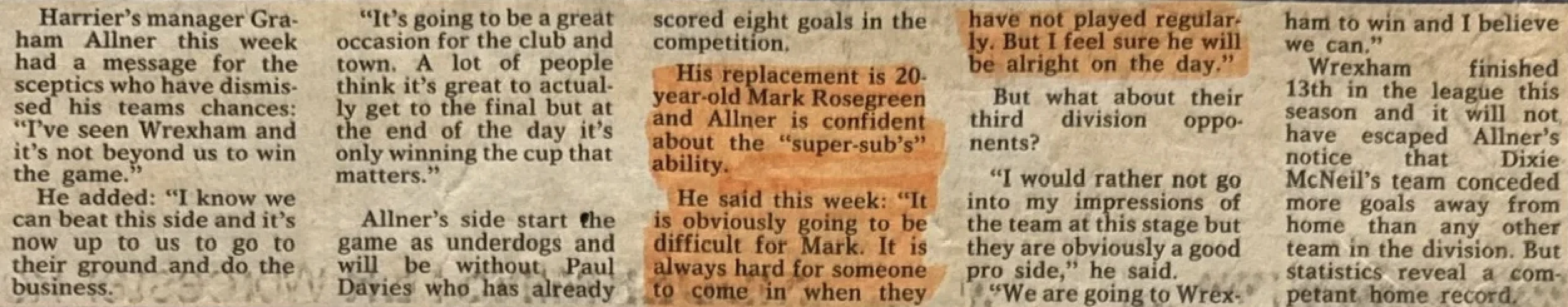 Harrier's manager Graham Allner this week had a message for the sceptics who have dismissed his teams chances: "I've...