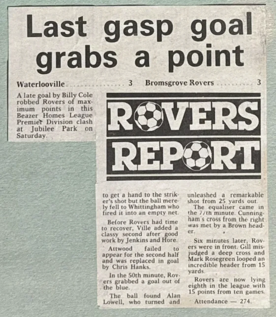 Last gasp goal grabs a point