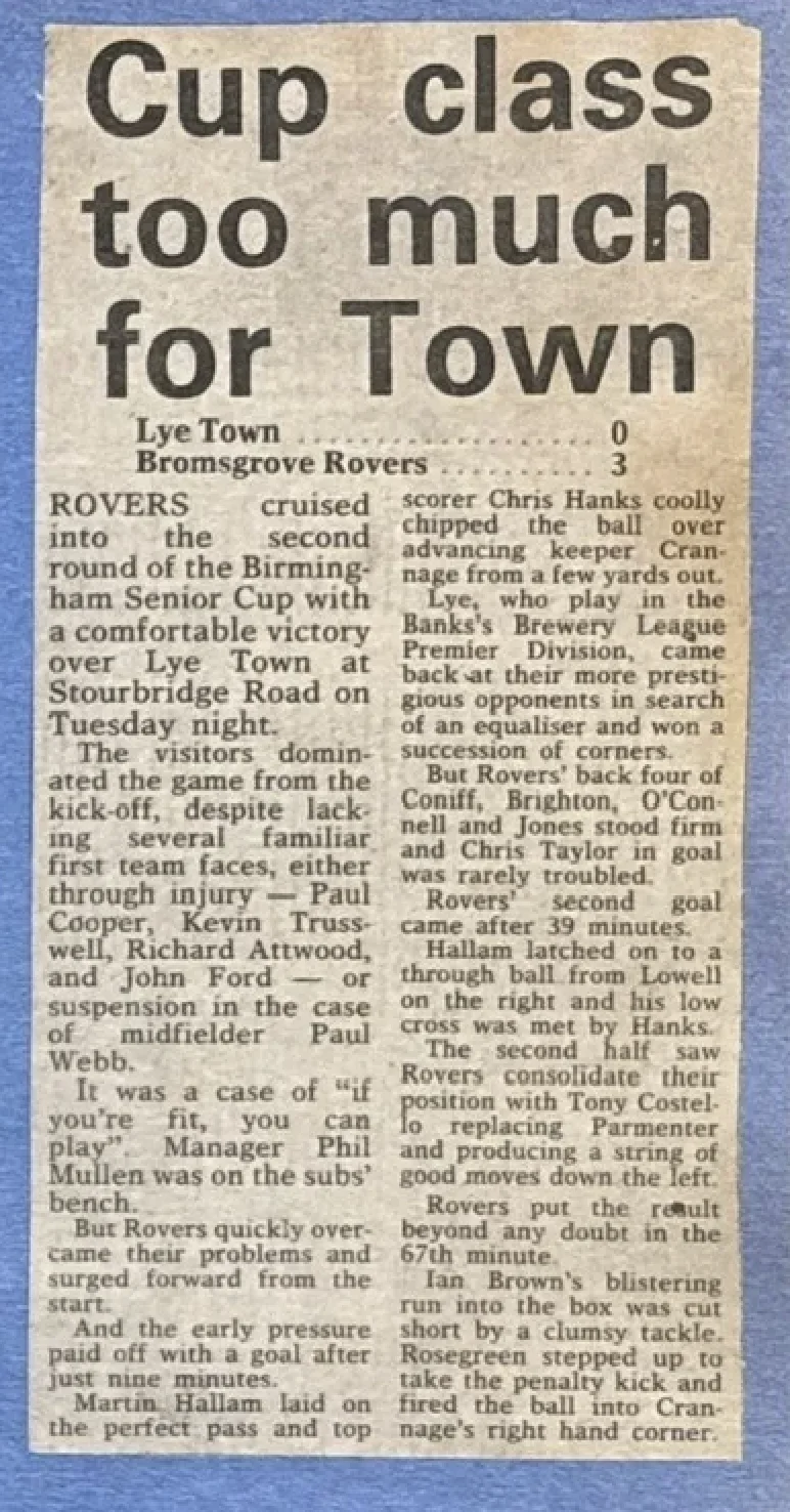 Cup class too much for Town