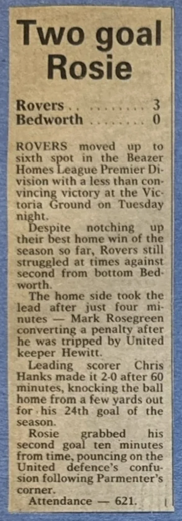 Two goal Rosie
