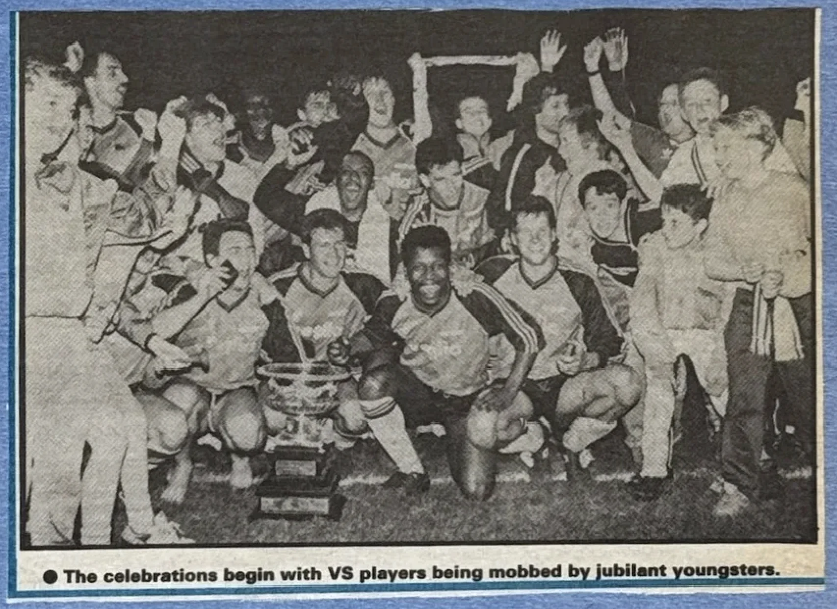 ● The celebrations begin with VS players being mobbed by jubilant youngsters.