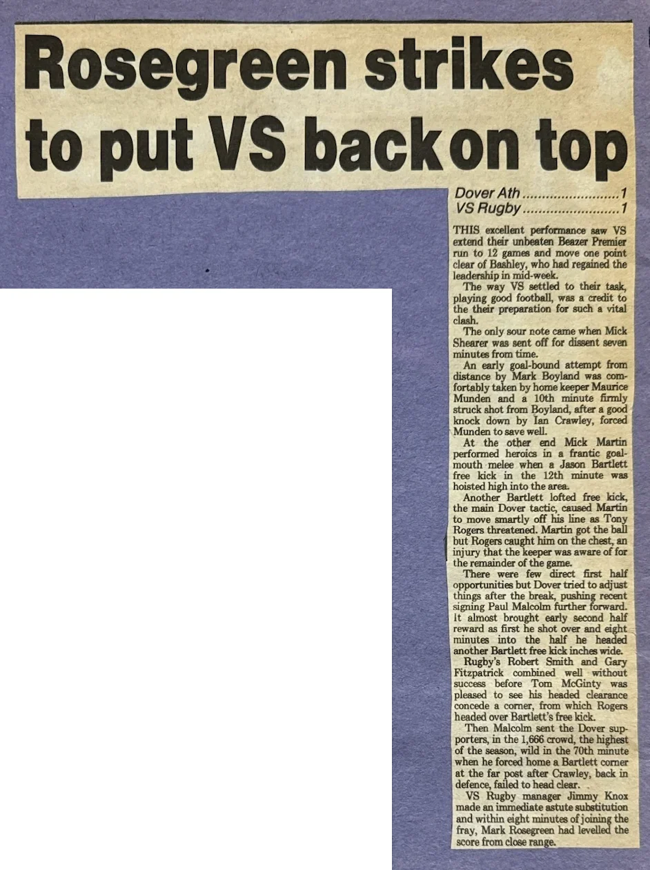 Rosegreen strikes to put VS back on top